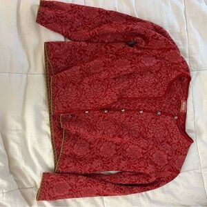 Red vintage Button-Up Cardigan